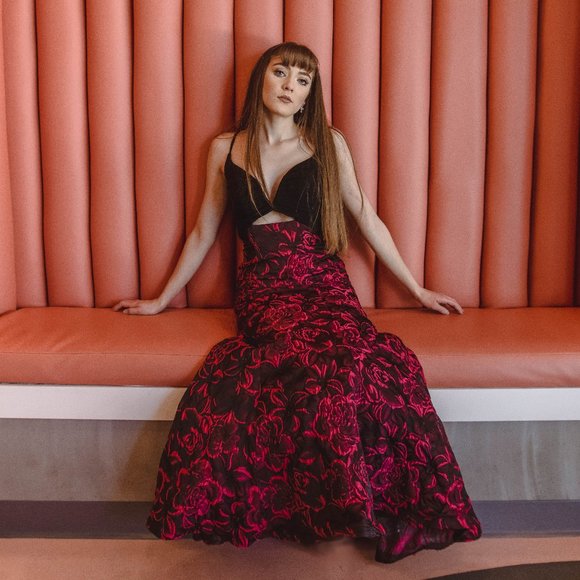 Pink and Black Formal Evening Prom Dress Gown - Picture 3 of 4